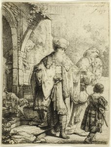 Abraham vyhání Hagar a Izmaela od Rembrandt van Rijn