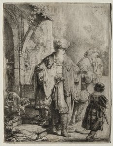 Abraham vyhání Hagar a Izmaela od Rembrandt van Rijn