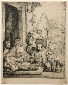 Abraham hostí anděly od Rembrandt van Rijn