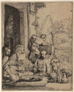 Abraham hostí anděly od Rembrandt van Rijn