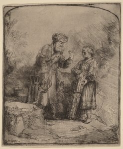 Abraham a Izák od Rembrandt van Rijn