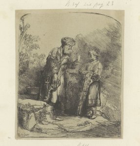 Abraham v Izaaku Kolekce osmdesáti pěti původních tisků (název série) od Rembrandt van Rijn