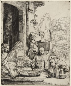 Abraham hostí anděly od Rembrandt van Rijn