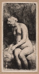 Akt ženy „s nohama ponořenými ve vodě“ od Rembrandt van Rijn