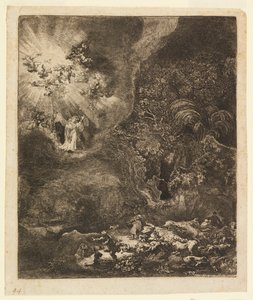 Anděl se zjevuje pastýřům od Rembrandt van Rijn