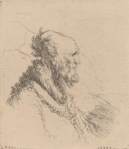 Holohlavý starý muž s krátkým plnovousem z profilu, c. 1635. od Rembrandt van Rijn