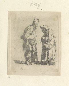 Bedelaar en bedelares in gesprek Kolekce osmdesáti pěti původních tisků (název série) od Rembrandt van Rijn