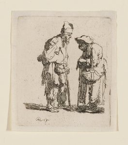 Rozhovor žebráka a žebračky od Rembrandt van Rijn