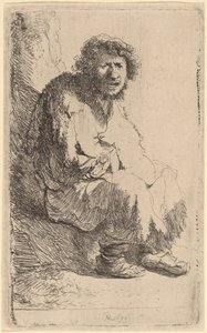 Žebrák sedící na břehu od Rembrandt van Rijn