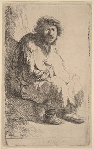 Žebrák sedící na břehu od Rembrandt van Rijn
