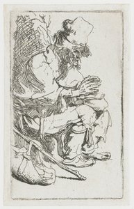 Žebrák si ohřívá ruce od Rembrandt van Rijn
