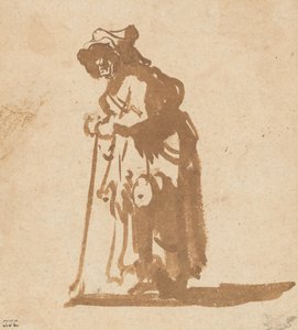 Žebrák opírající se o hůl, 16281630. od Rembrandt van Rijn