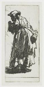 Žebračka s tykvou od Rembrandt van Rijn