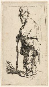 Žebrák opírající se o hůl, kolem 1630. od Rembrandt van Rijn