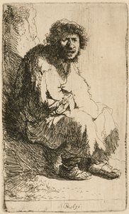 Žebrák sedící na břehu, 1630. od Rembrandt van Rijn