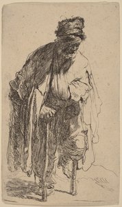 Žebrák s dřevěnou nohou od Rembrandt van Rijn