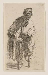 Žebrák s dřevěnou nohou od Rembrandt van Rijn