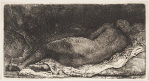 Černá africká dívka vleže od Rembrandt van Rijn