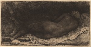 Černá žena vleže od Rembrandt van Rijn