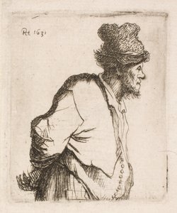 Rolník s rukama na zádech od Rembrandt van Rijn