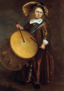 Chlapec s bubnem, 17. století od Rembrandt van Rijn