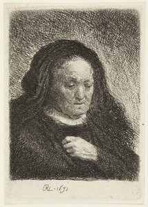 Busta Rembrandtovy matky od Rembrandt van Rijn