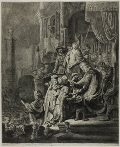 Kristus před Pilátem: Velký talíř od Rembrandt van Rijn