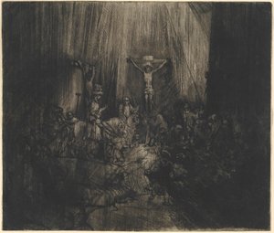 Ukřižovaný Kristus mezi dvěma zloději (Tři kříže) od Rembrandt van Rijn
