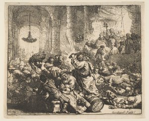 Kristus vyhání směnárníky z chrámu, 1635. od Rembrandt van Rijn