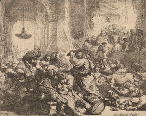 Kristus vyhání směnárníky z chrámu, 1635. od Rembrandt van Rijn