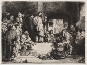 Kristovo kázání („La Petite Tombe“) od Rembrandt van Rijn