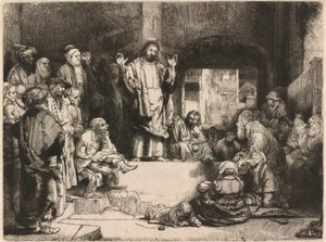 Christ Preaching (Malý hrob) od Rembrandt van Rijn