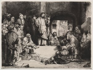 Christ Preaching La Petite Tombe, c. 1657. od Rembrandt van Rijn