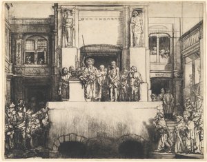 Kristus představený lidu: Podlouhlý talíř od Rembrandt van Rijn