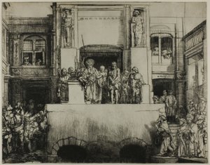 Kristus představený lidu: Podlouhlý talíř od Rembrandt van Rijn