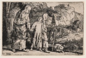 Kristus se vrací z chrámu se svými rodiči od Rembrandt van Rijn