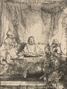 Kristus v Emauzích: Větší deska, 1654. od Rembrandt van Rijn