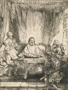 Kristus v Emauzích: Větší deska, 1654. od Rembrandt van Rijn