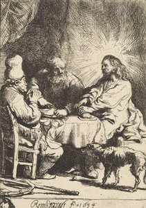 Kristus v Emauzích: Menší deska, 1634. od Rembrandt van Rijn