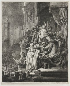 Kristus před Pilátem: velký talíř od Rembrandt van Rijn