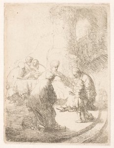 Kristus diskutuje s učenými: malý obraz od Rembrandt van Rijn
