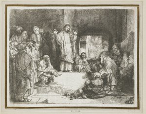 Kristus káže („Malý hrob“) od Rembrandt van Rijn
