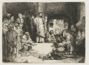 Kristus káže („Malý hrob“) od Rembrandt van Rijn