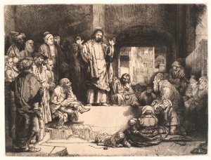 Kristus káže ("La petite tobe") od Rembrandt van Rijn
