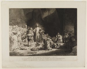 Kristus obklopený nemocnými, přijímající malé děti od Rembrandt van Rijn