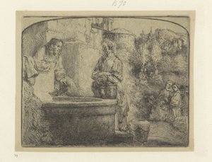 Kristus a Samaritánka Recueil de quatre-vingt-cinq estampes originales (název série) od Rembrandt van Rijn