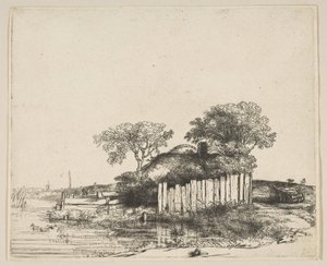 Chata s bílým okrajem, 1648. od Rembrandt van Rijn