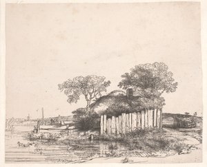 Chata s bílým plotem od Rembrandt van Rijn