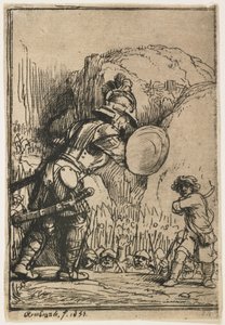 David a Goliáš, 1655 od Rembrandt van Rijn