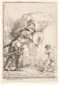 David a Goliáš od Rembrandt van Rijn